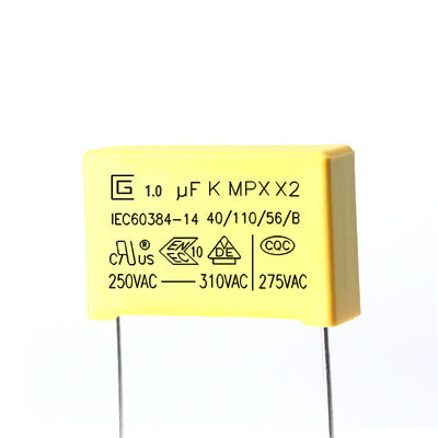 Radialny kondensator bezpieczeństwa X2 250VAC Zakres pojemności 0,001 uF - 4,7 uF - 40,C do 85,C