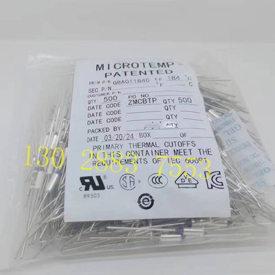 MICROTEMP G8A00072C bezpiecznik cieplny Pojemność przerwania prądu do 25 amperów przy 250VAC G8A01Tf072C
