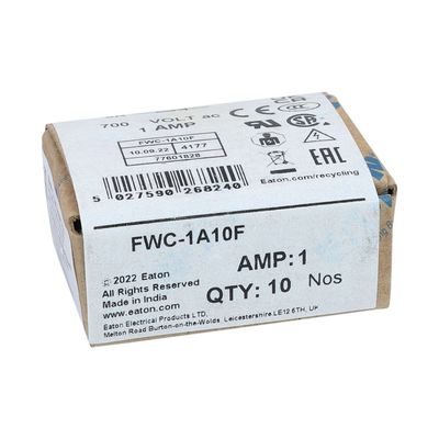 Doskonała zdolność do jazdy na rowerze i wydajność Cramic bezpiecznik Eaton Bussmann 10 X 38 mm Ferrule bezpiecznik FWC-1A10F
