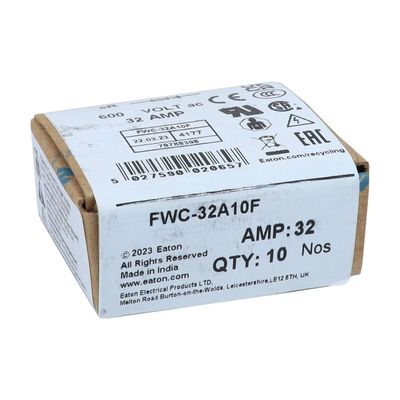 Doskonała zdolność jazdy na rowerze i wydajność Cramic bezpiecznik Eaton Bussmann 10 X 38 mm Ferrule bezpiecznik FWC-32A10F
