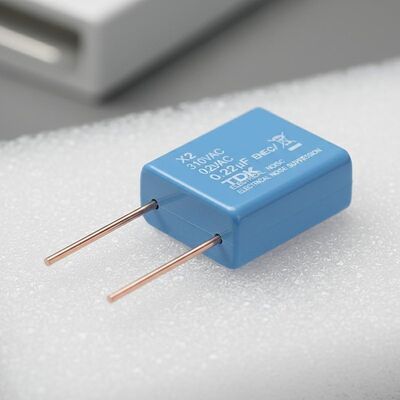 Przez otwór X2 Kondensator bezpieczeństwa 310VAC napięcie znamionowe materiał z ołowianego drutu miedzianego zaprojektowany do tłumienia hałasu elektrycznego